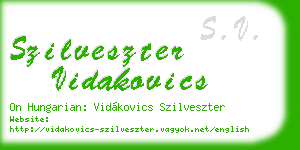 szilveszter vidakovics business card